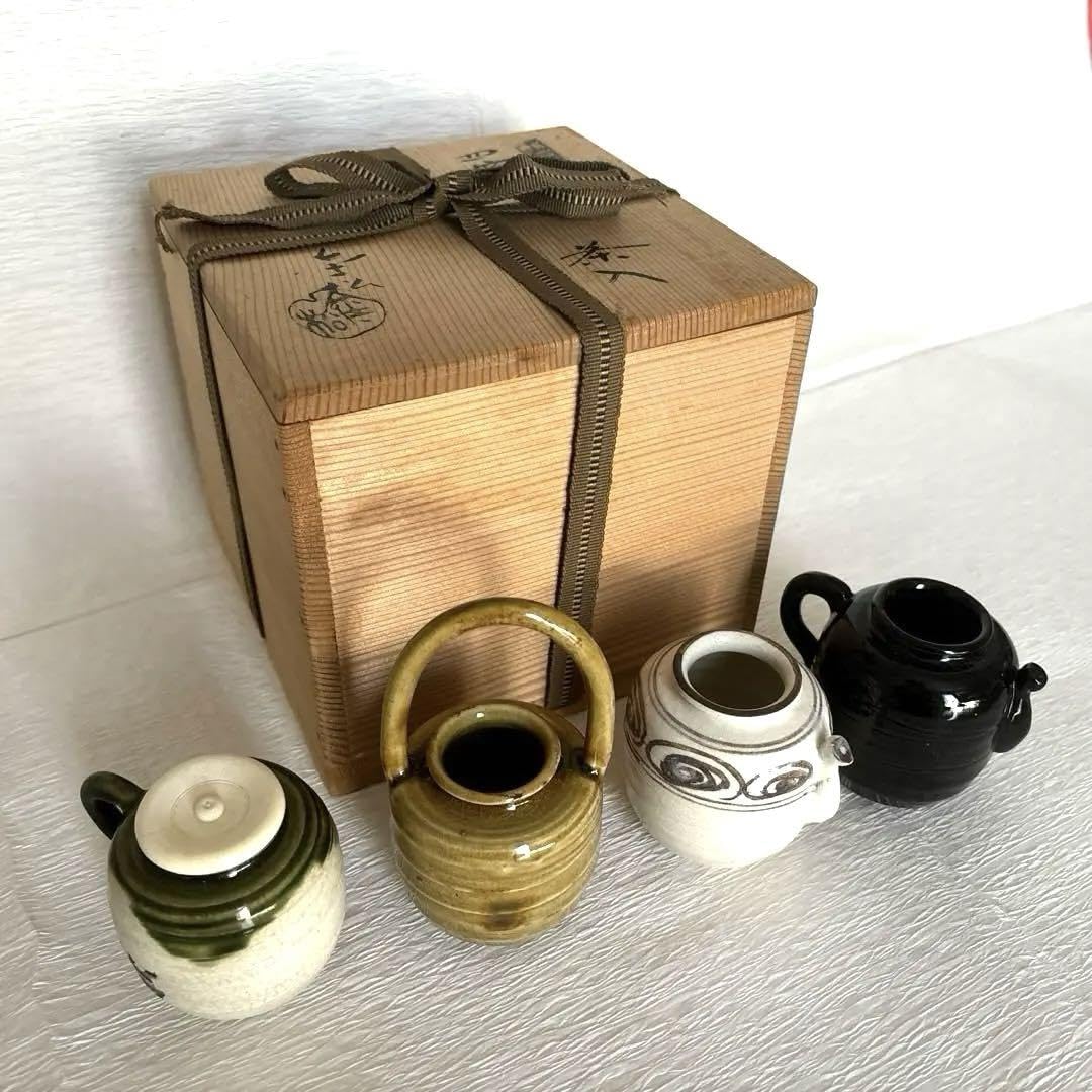 不老園　色変り　四滴茶入　茶道具 茶道具 不老園造 色変り 四滴茶入 共箱 C 7157 - メルカリ